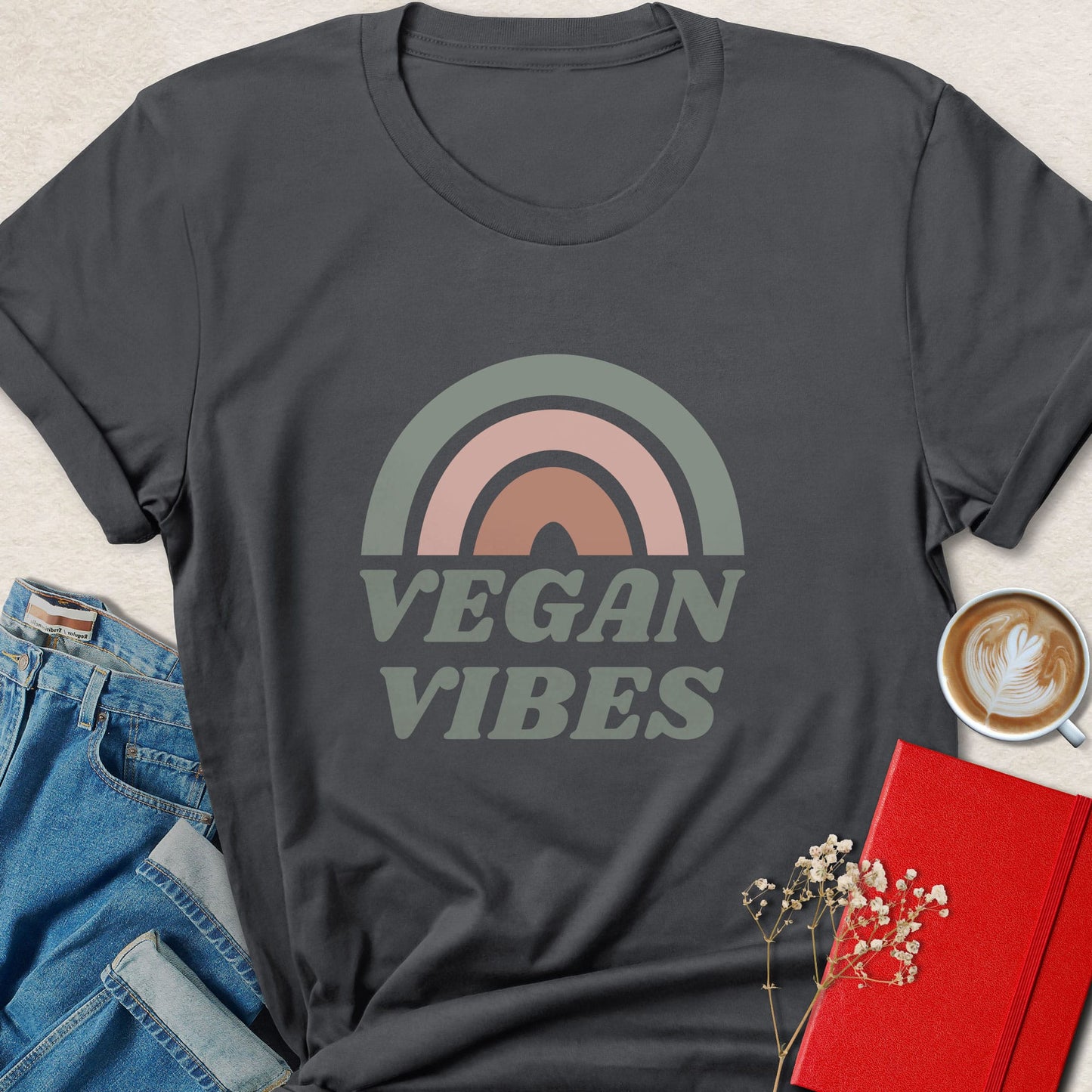 Vegan Vibes Shirt | Retro Vegan Graphic Tee for Plant Lovers