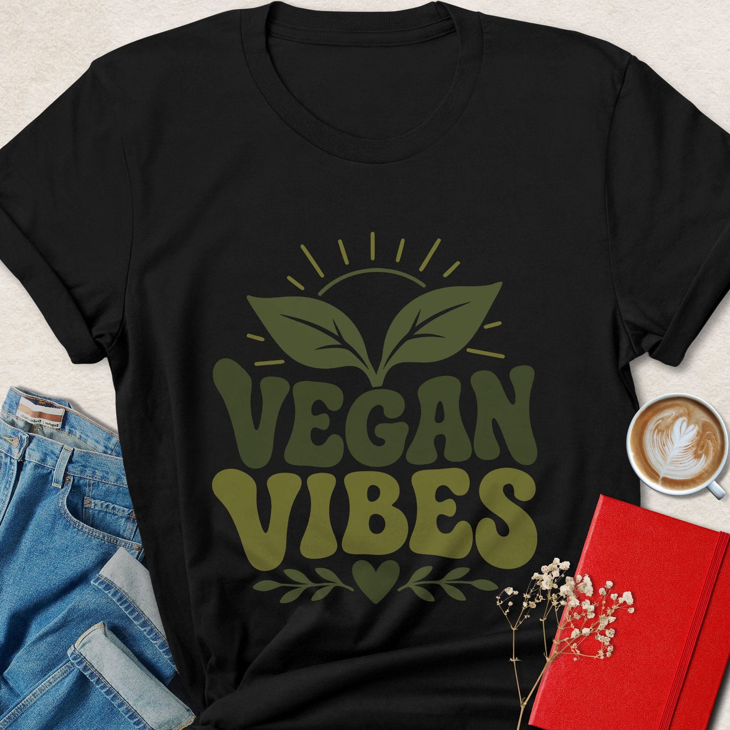 Vegan Vibes Shirt Plant Based Lifestyle Animal Rights Tee