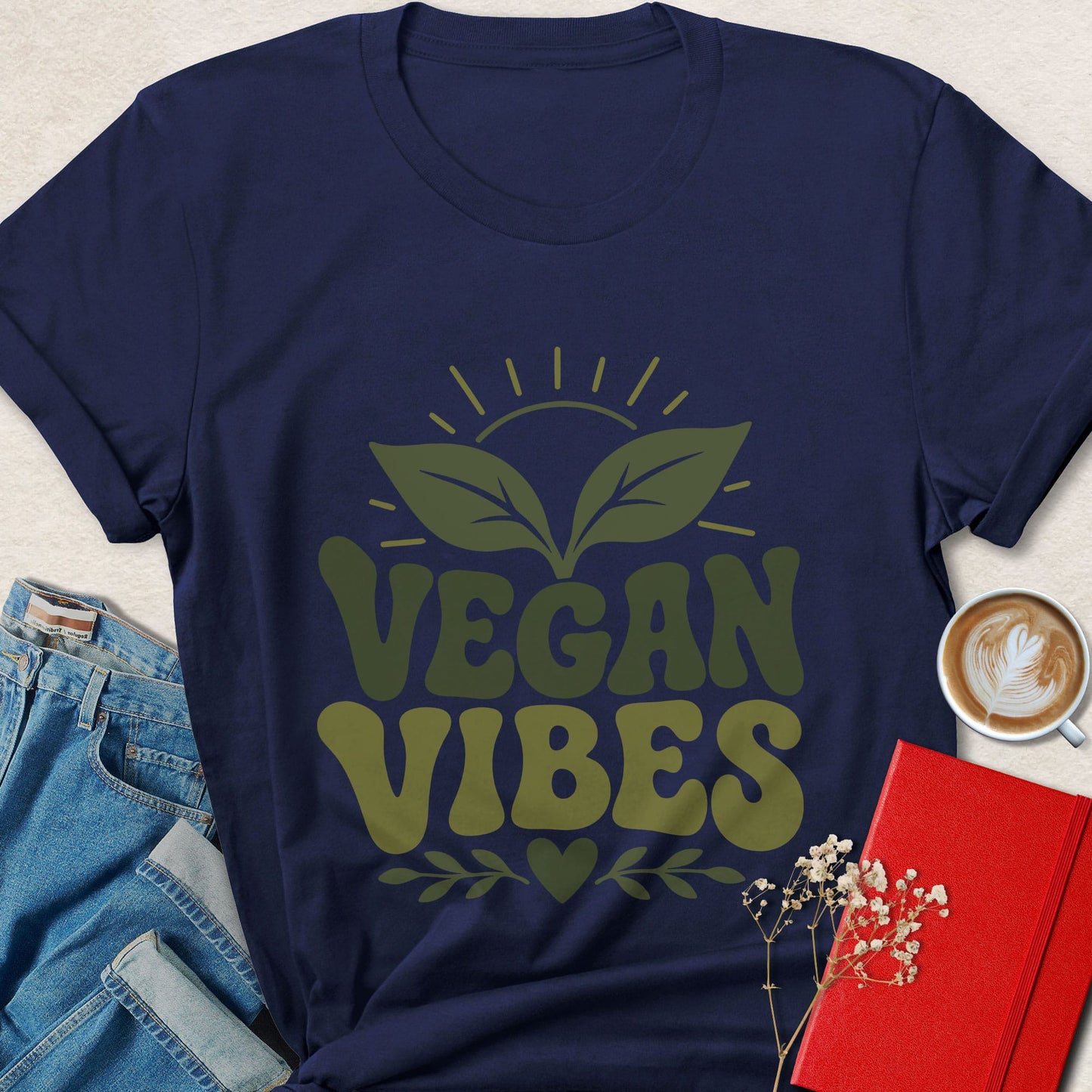 Vegan Vibes Shirt Plant Based Lifestyle Animal Rights Tee