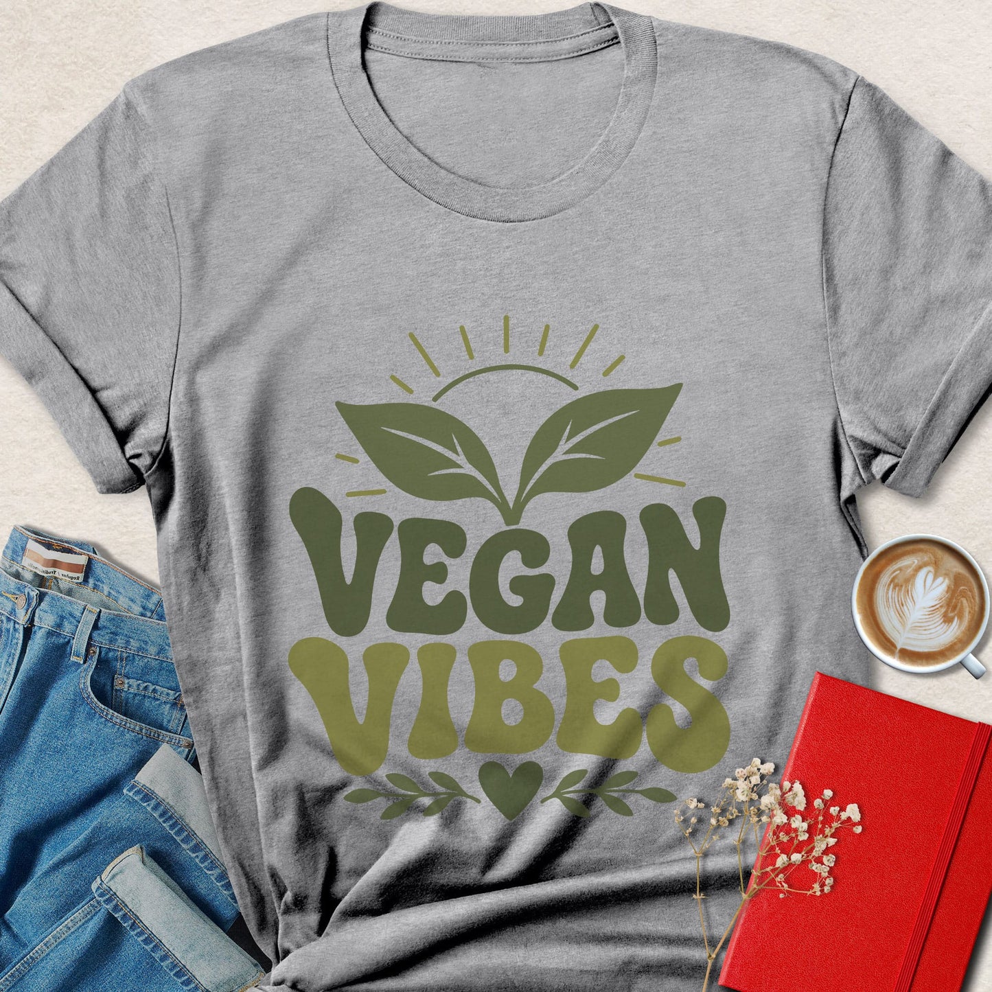 Vegan Vibes Shirt Plant Based Lifestyle Animal Rights Tee