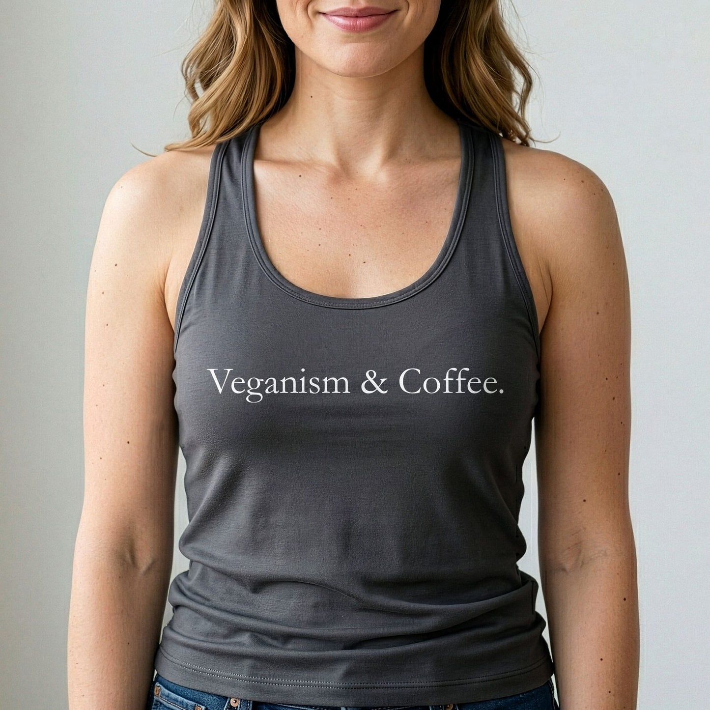 Vegan Tank Top Veganism And Coffee Plant Based Shirt
