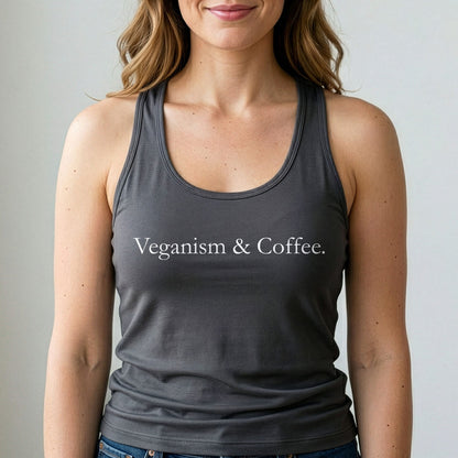 Vegan Tank Top Veganism And Coffee Plant Based Shirt