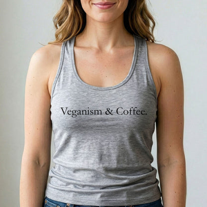 Vegan Tank Top Veganism And Coffee Plant Based Shirt