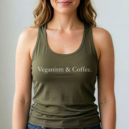 Vegan Tank Top Veganism And Coffee Plant Based Shirt