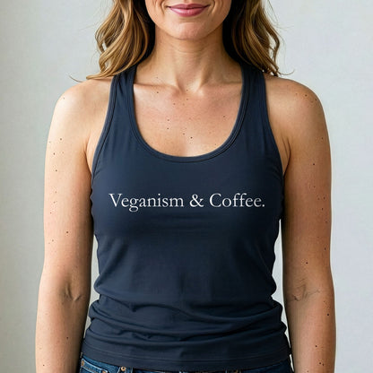 Vegan Tank Top Veganism And Coffee Plant Based Shirt