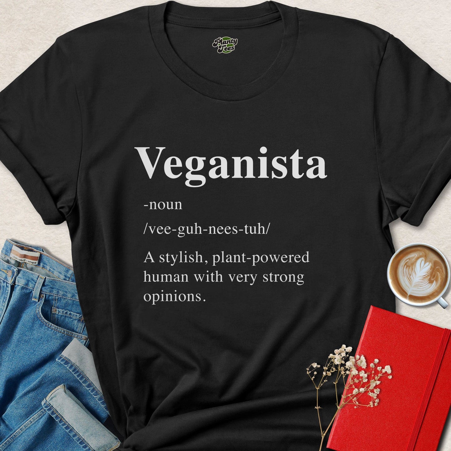 Veganista Definition Funny Plant Based Statement Tee