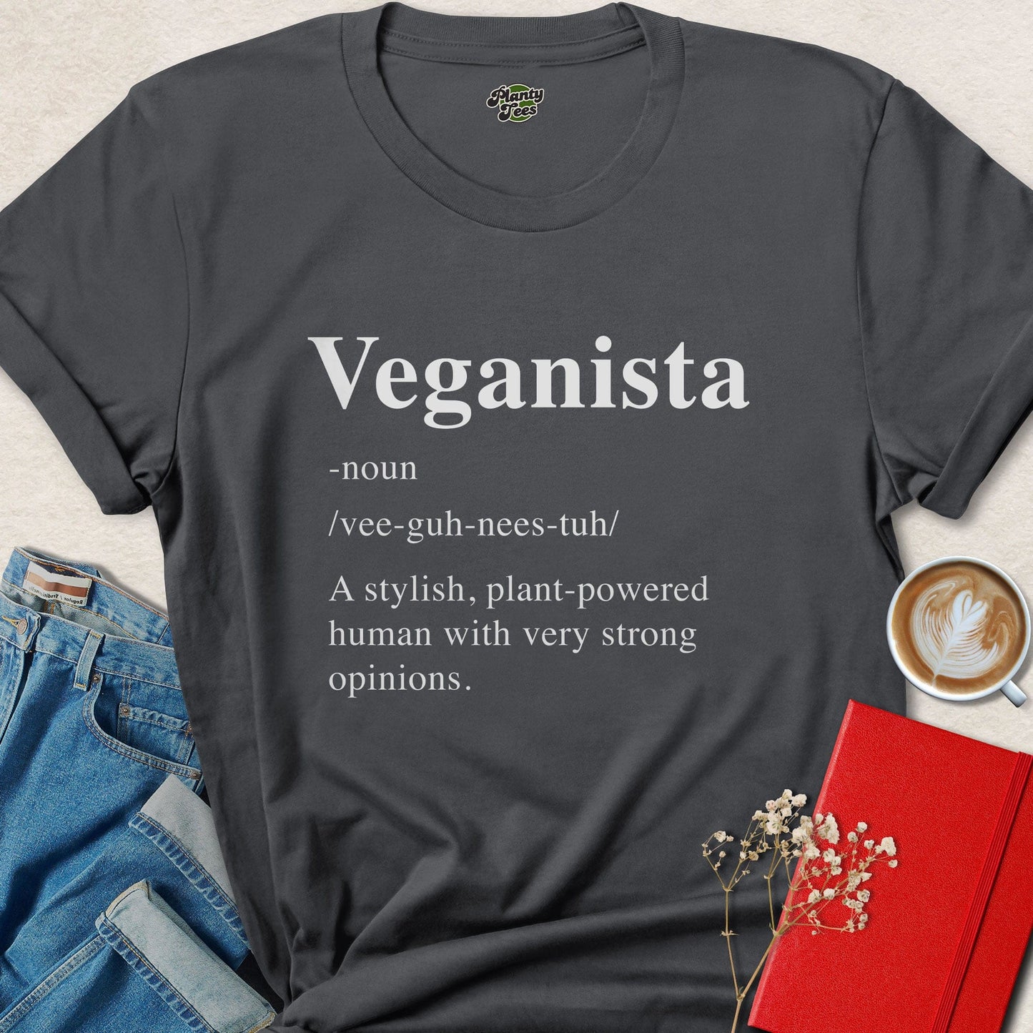 Veganista Definition Funny Plant Based Statement Tee
