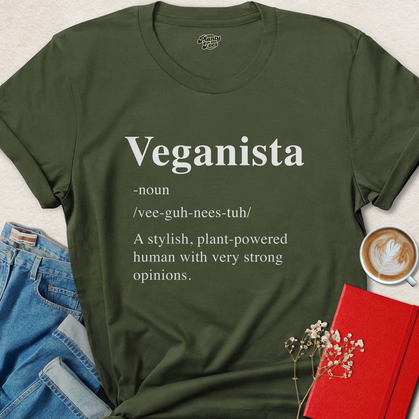 Veganista Definition Funny Plant Based Statement Tee