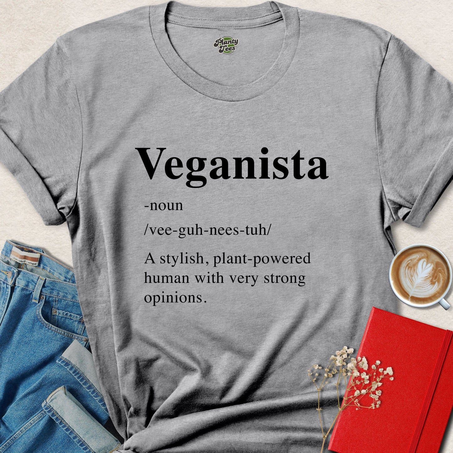 Veganista Definition Funny Plant Based Statement Tee