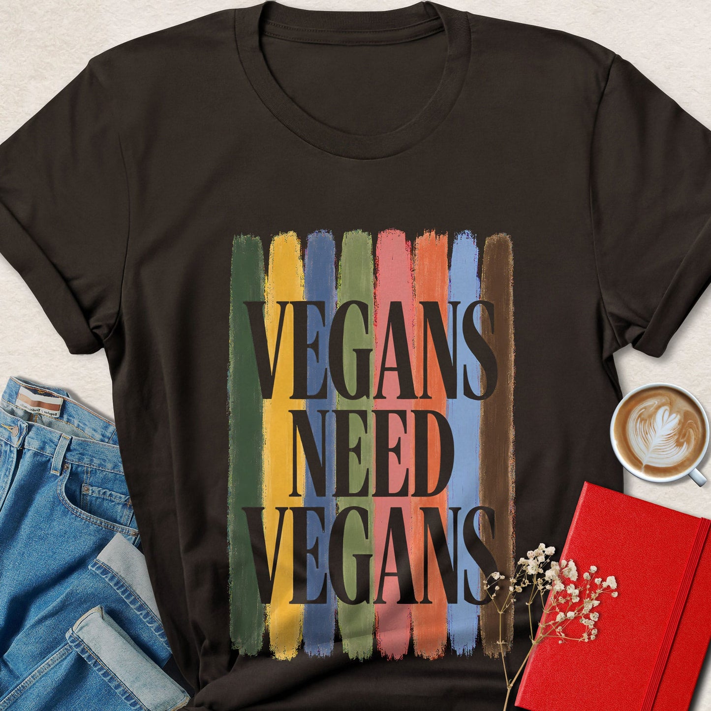 Vegans Need Vegans Retro Brushstroke T-Shirt