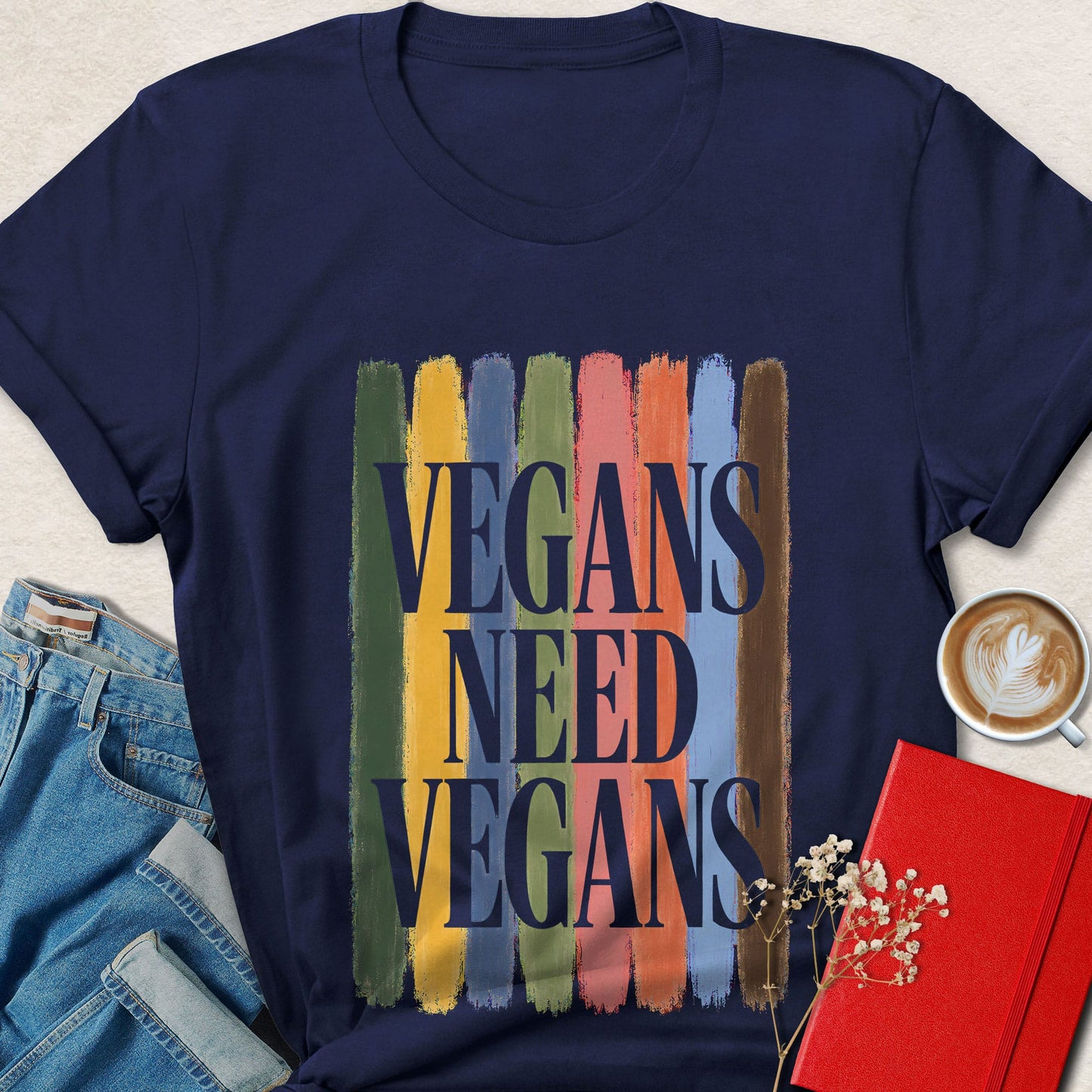 Vegans Need Vegans Retro Brushstroke T-Shirt