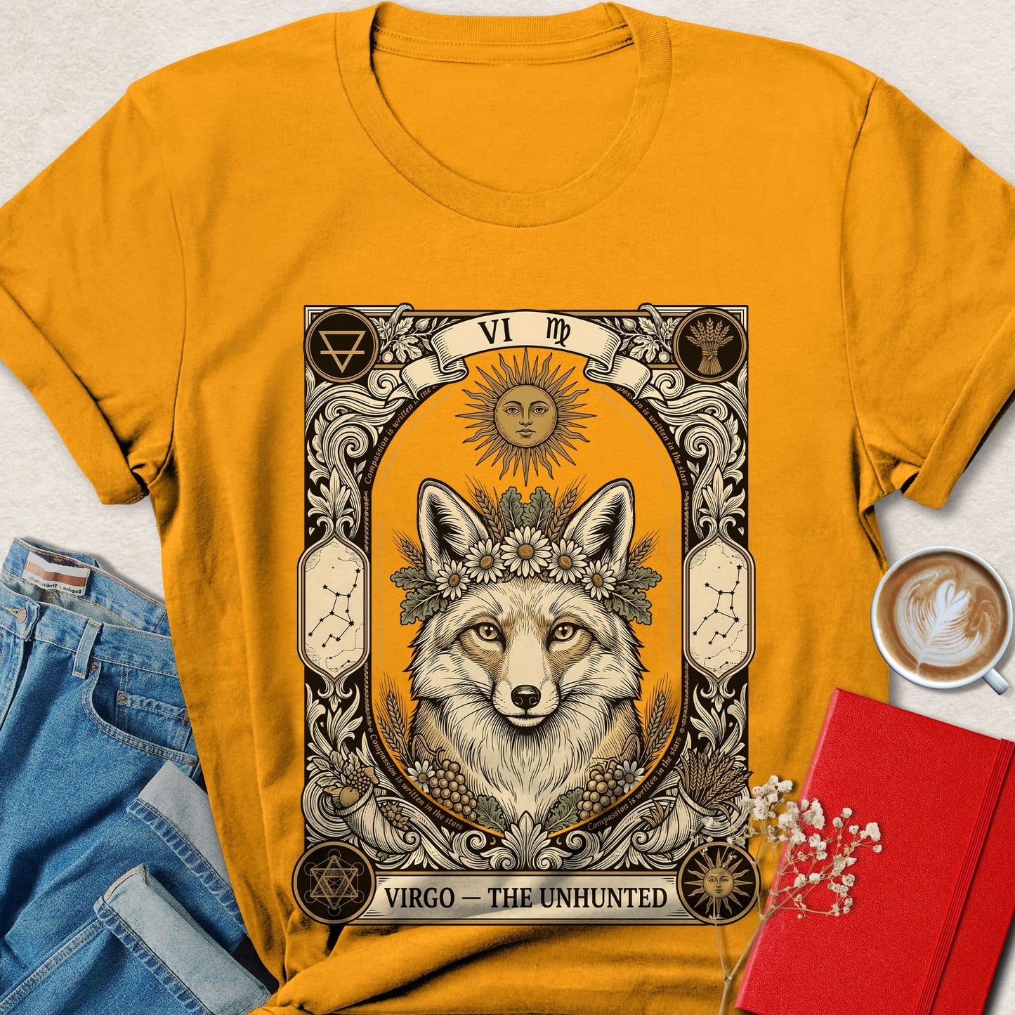 Virgo Tarot Vegan Shirt Zodiac Astrology Plant Based Tee