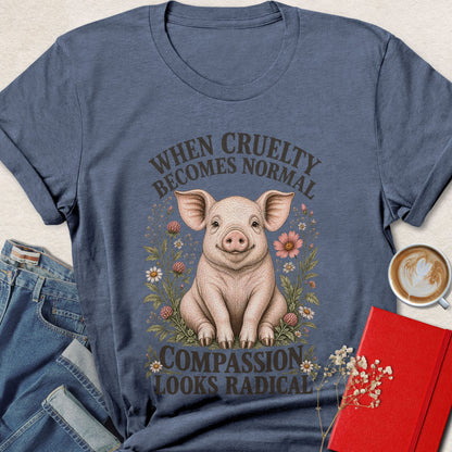 Compassion Looks Radical Vintage Illustration T-shirt