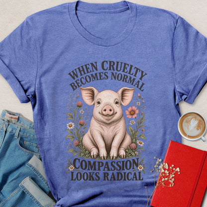 Compassion Looks Radical Vintage Illustration T-shirt