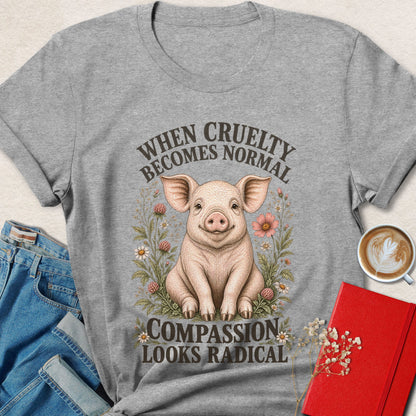 Compassion Looks Radical Vintage Illustration T-shirt