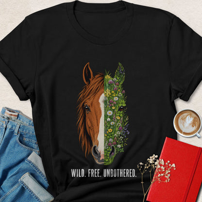 Wild Free Unbothered Horse Nature Art T-shirt