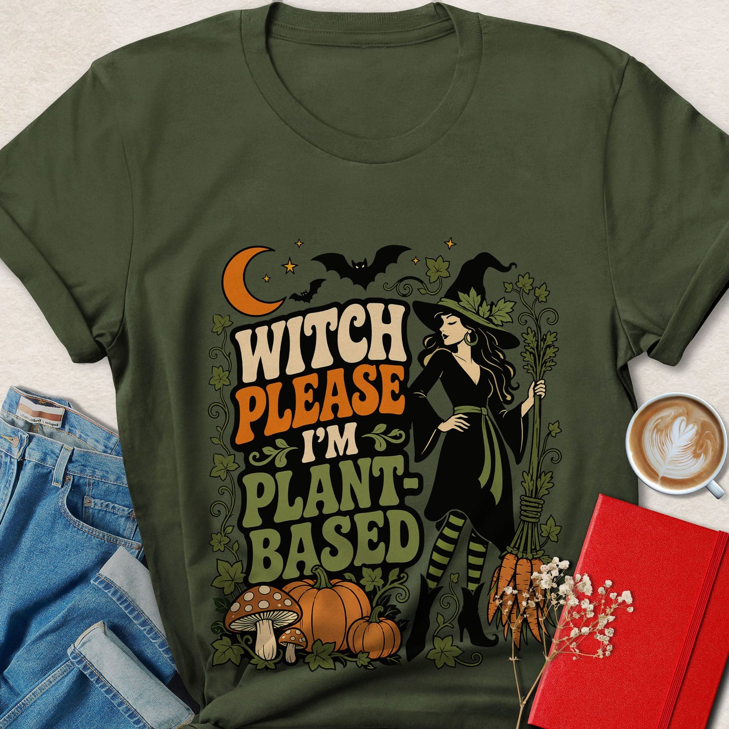 Witch Please I’m Plant-Based Vegan Halloween T-Shirt