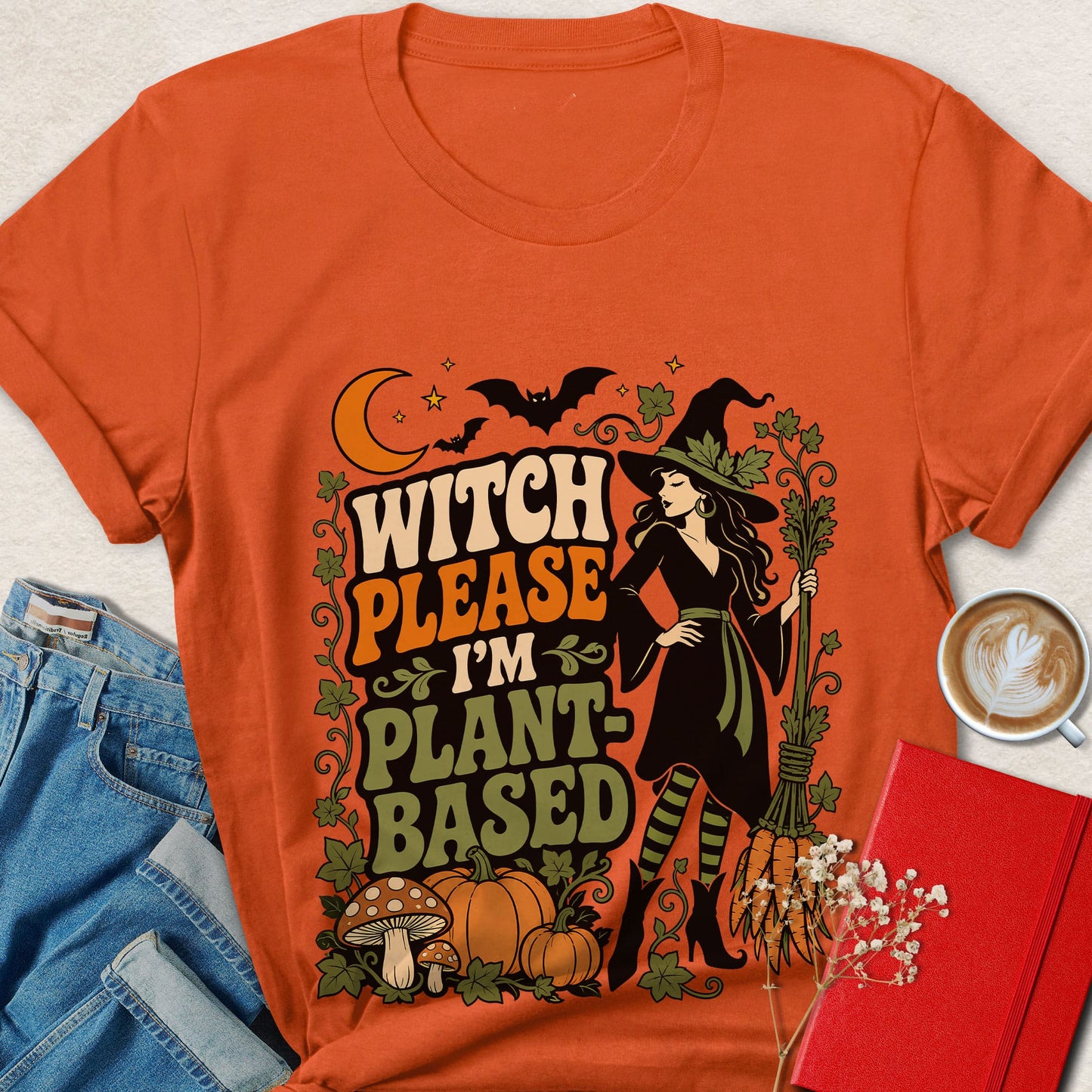 Witch Please I’m Plant-Based Vegan Halloween T-Shirt