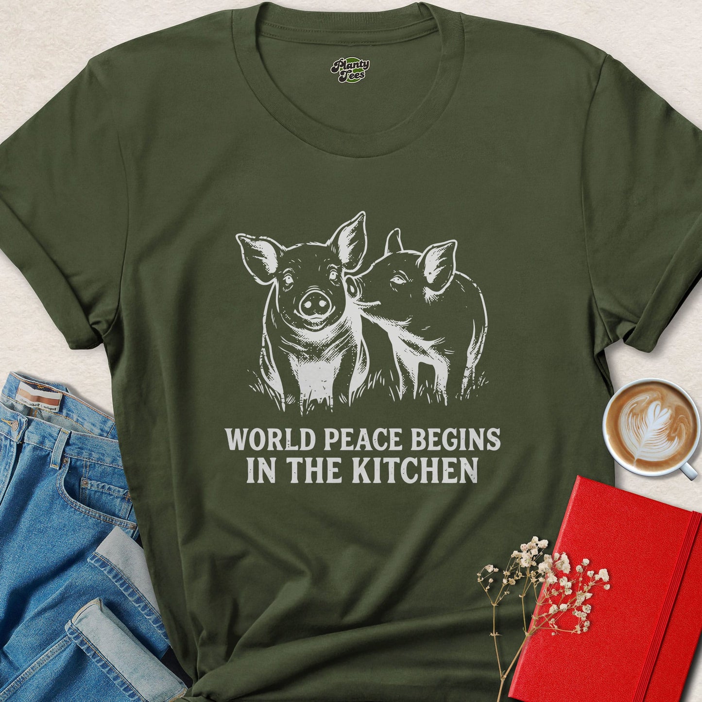 World Peace Begins in the Kitchen Vegan Shirt